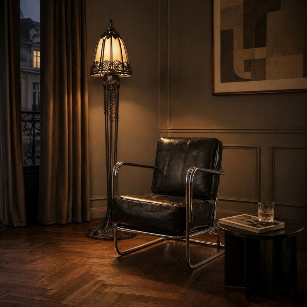 Art Deco Sessel und Lampen als Statement-Pieces