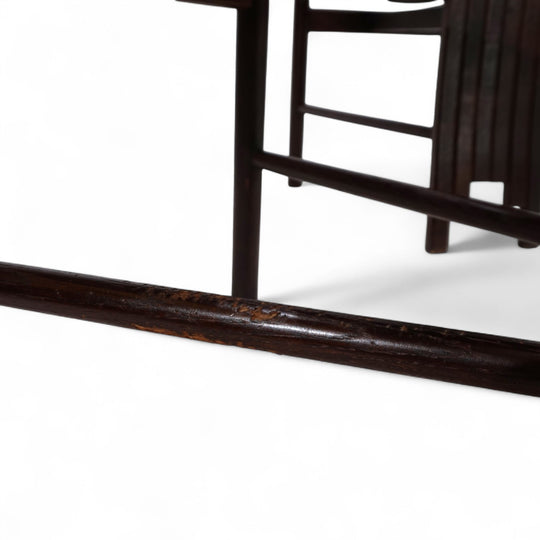 3er Set Allmilmö brutalistische Esszimmerstühle Eiche, 1980