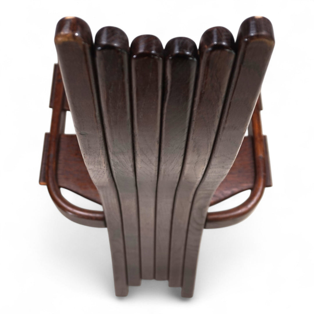 3er Set Allmilmö brutalistische Esszimmerstühle Eiche, 1980