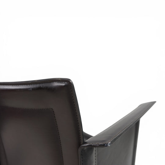 Set of 2 Arrben Solaria Black Leather Chairs by Tito Agnoli, 1970