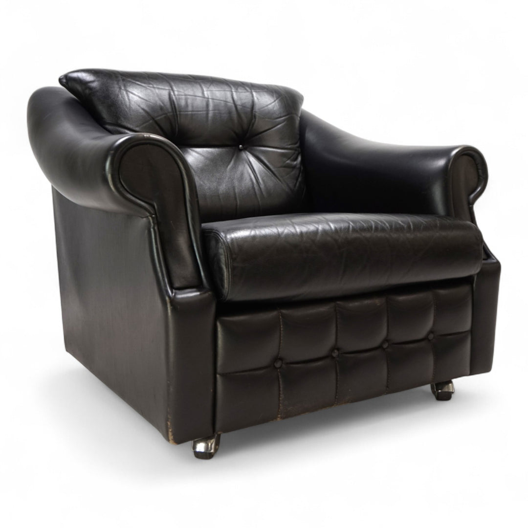 Französischer Art Deco Ledersessel, 1960