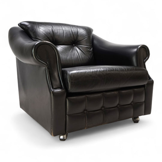 Französischer Art Deco Ledersessel, 1960