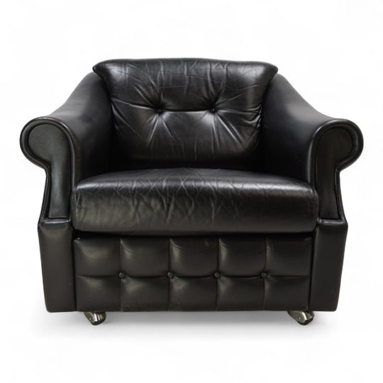 Französischer Art Deco Ledersessel, 1960