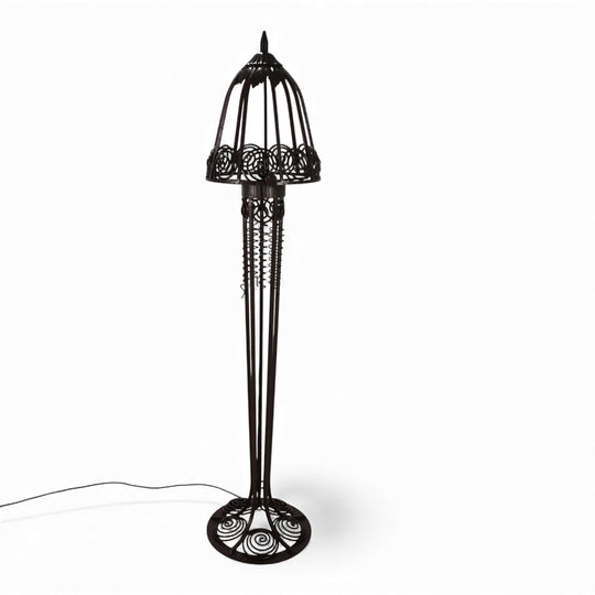 Art Nouveau schmiedeeiserne Stehlampe, 1920