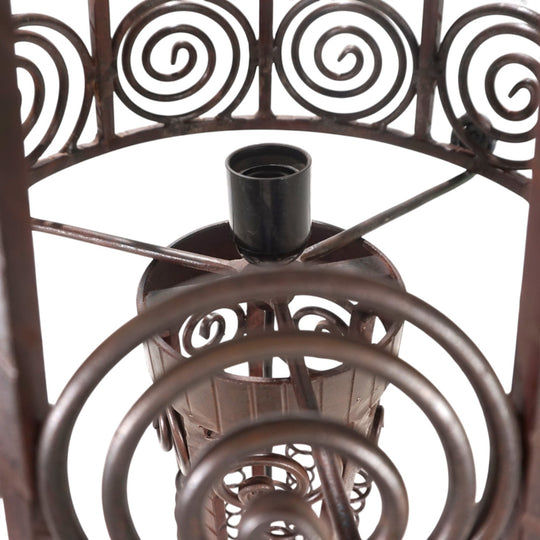 Art Nouveau schmiedeeiserne Stehlampe, 1920