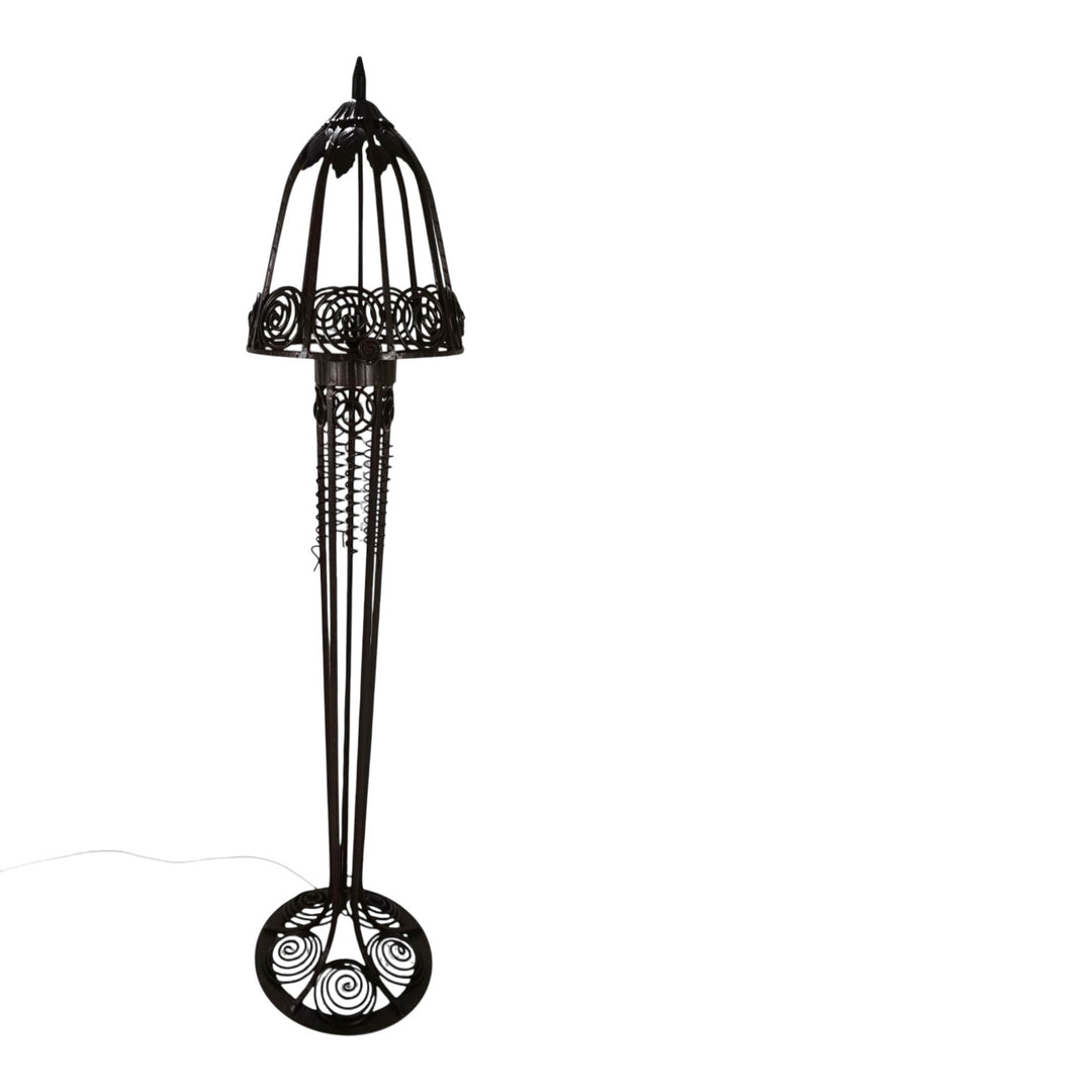 Art Nouveau schmiedeeiserne Stehlampe, 1920
