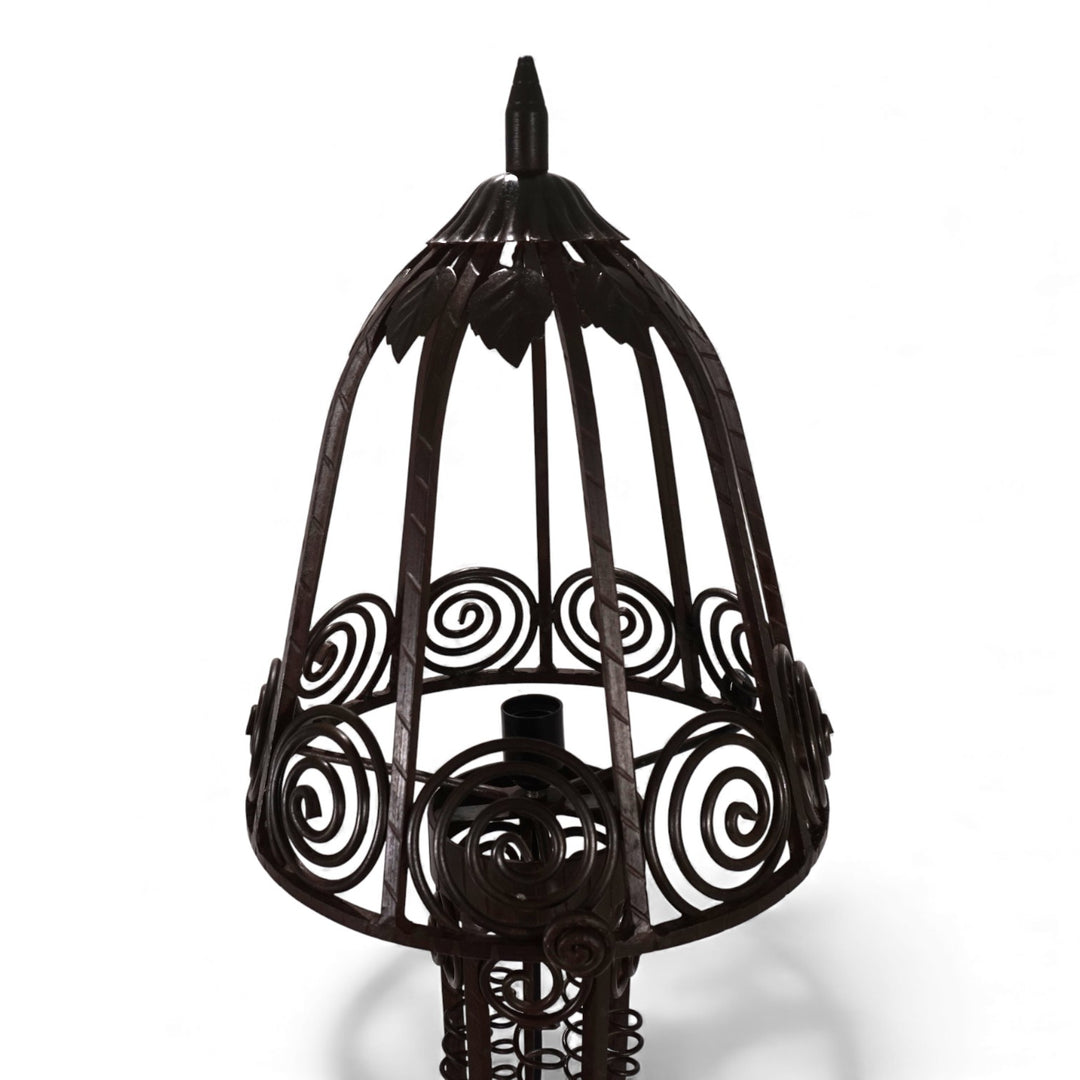Art Nouveau schmiedeeiserne Stehlampe, 1920