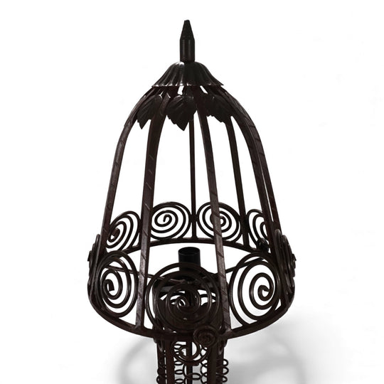 Art Nouveau schmiedeeiserne Stehlampe, 1920