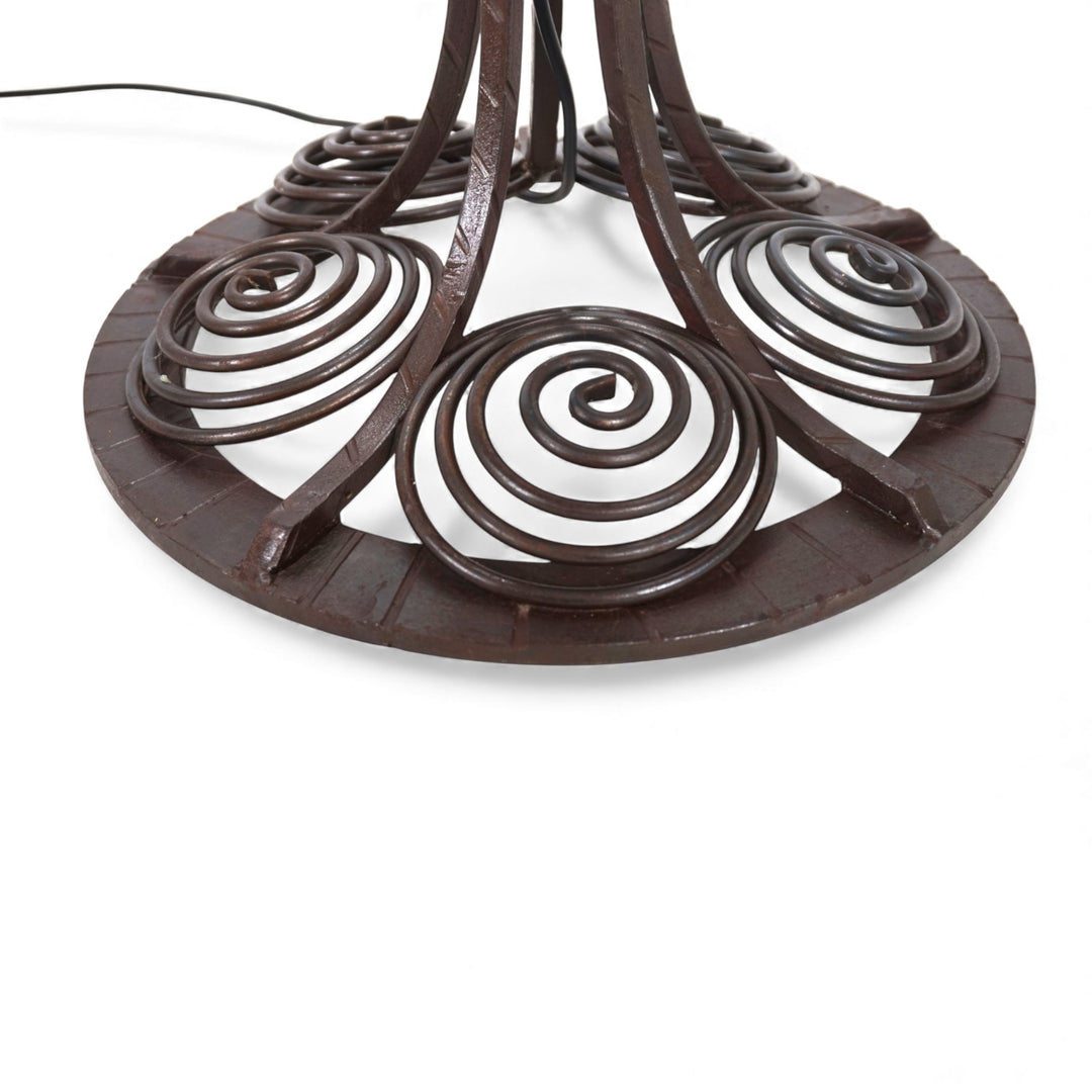 Art Nouveau schmiedeeiserne Stehlampe, 1920