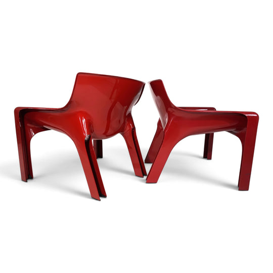 Vico Magistretti Vicario 2er Set Lounge Sessel für Artemide, 1970