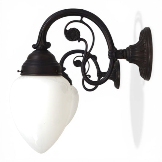 2er Set Art Nouveau Messing Wandlampen