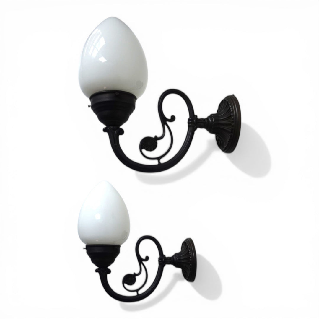 2er Set Art Nouveau Messing Wandlampen