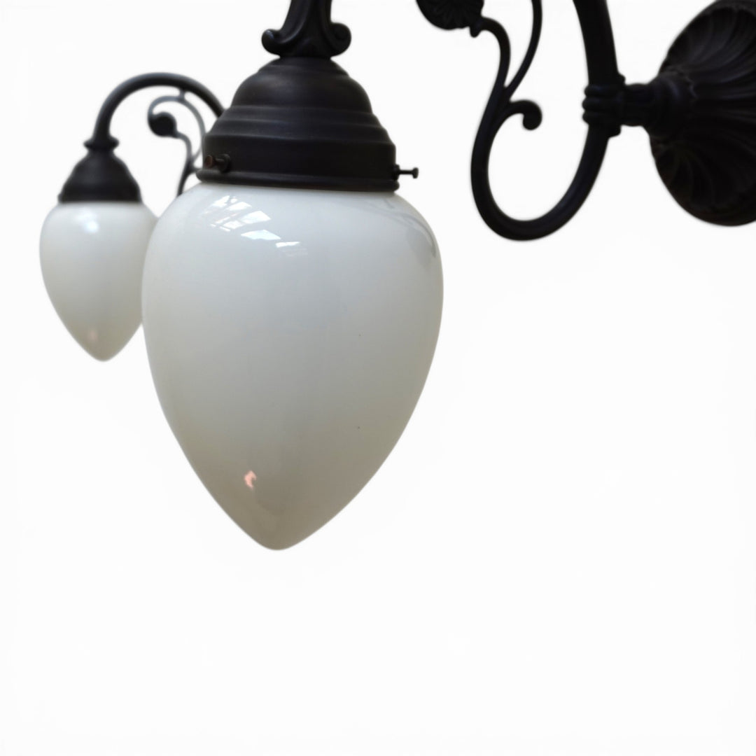 2er Set Art Nouveau Messing Wandlampen