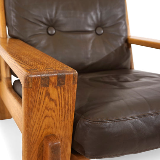 Asko Bonanza brauner Hochlehner Ledersessel von Esko Pajamies, 1960
