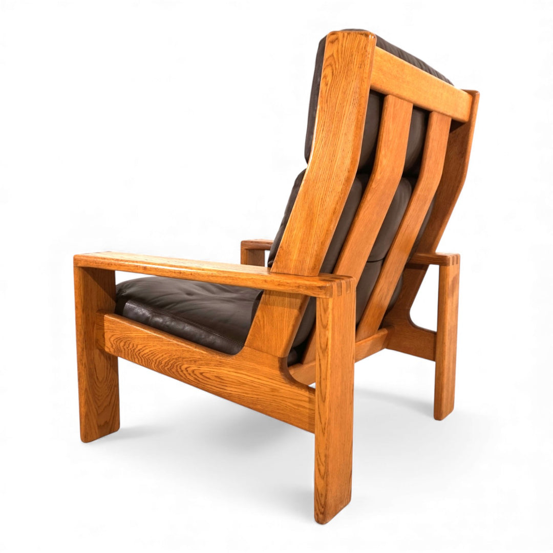 Asko Bonanza brauner Hochlehner Ledersessel von Esko Pajamies, 1960