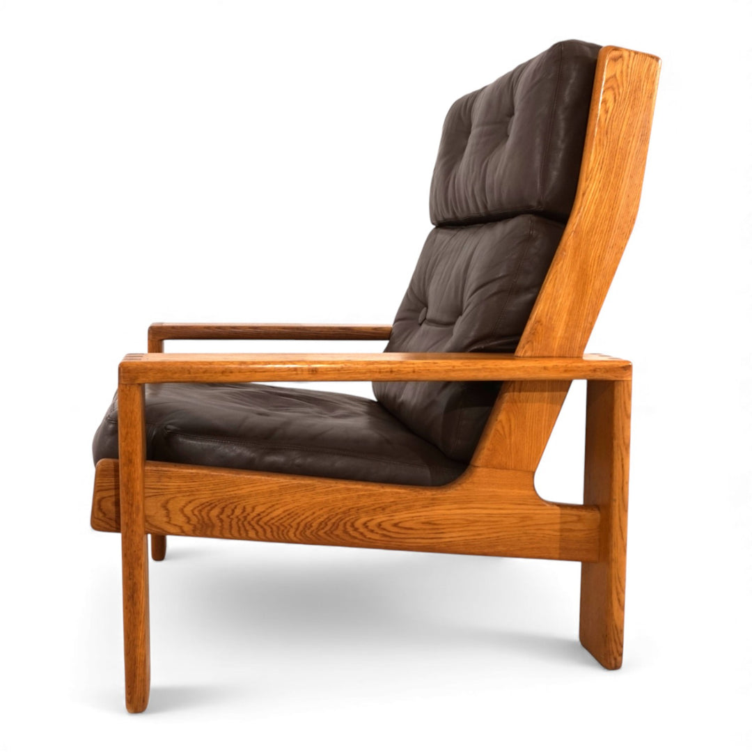 Asko Bonanza brauner Hochlehner Ledersessel von Esko Pajamies, 1960