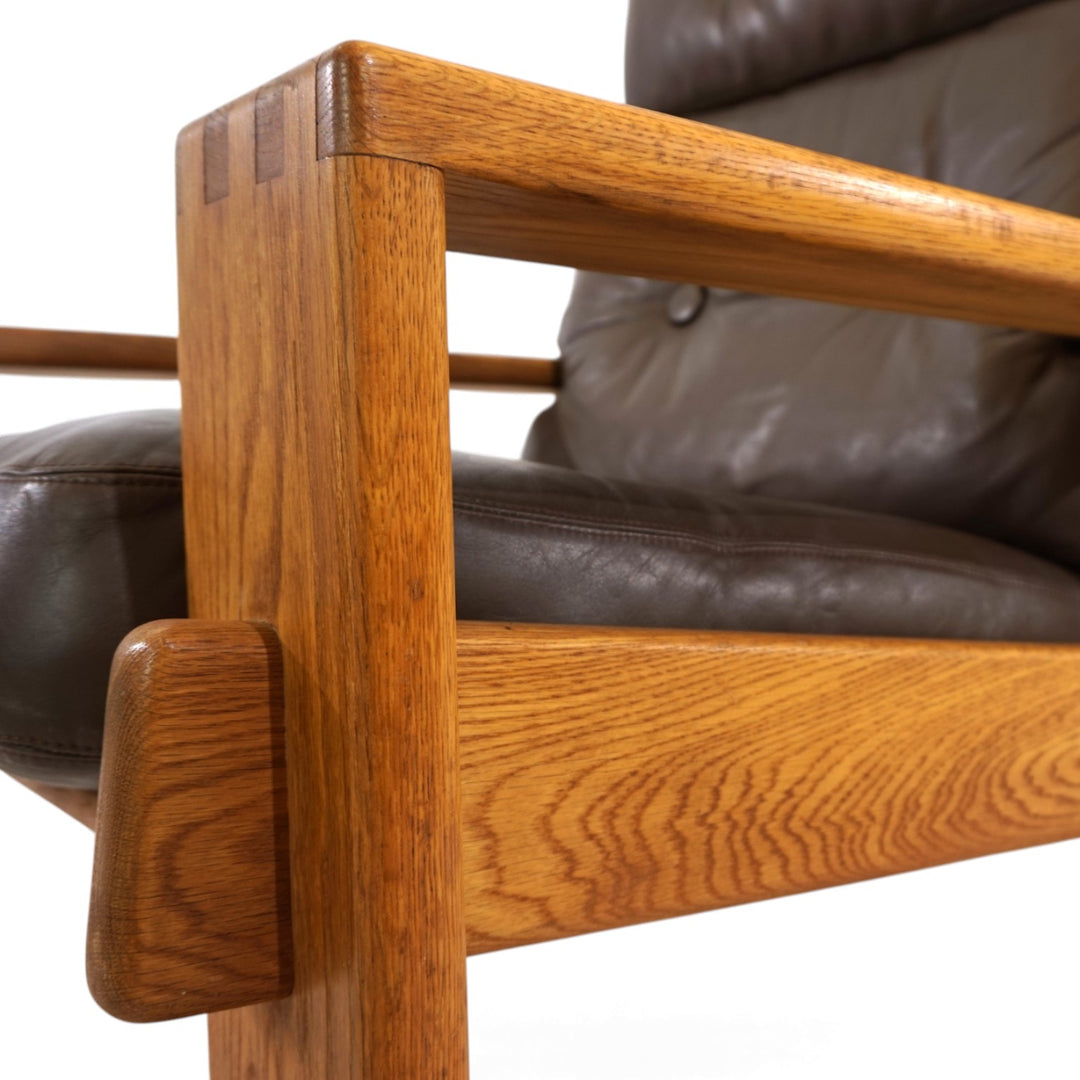Asko Bonanza brauner Hochlehner Ledersessel von Esko Pajamies, 1960