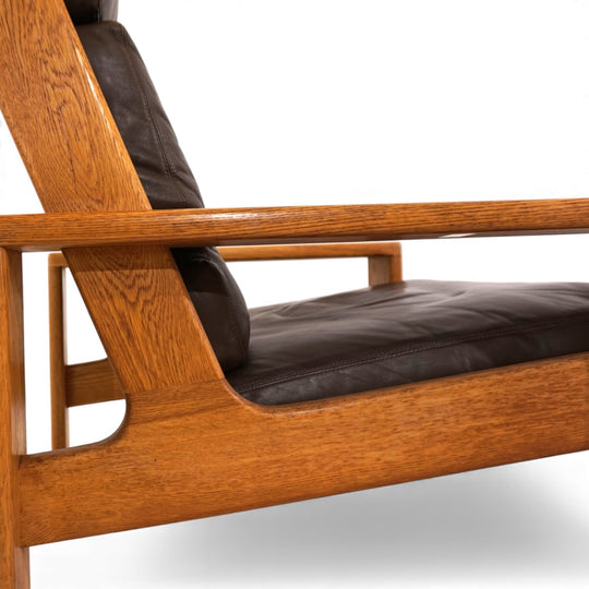 Asko Bonanza brauner Hochlehner Ledersessel von Esko Pajamies, 1960