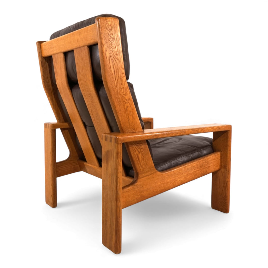 Asko Bonanza brauner Hochlehner Ledersessel von Esko Pajamies, 1960