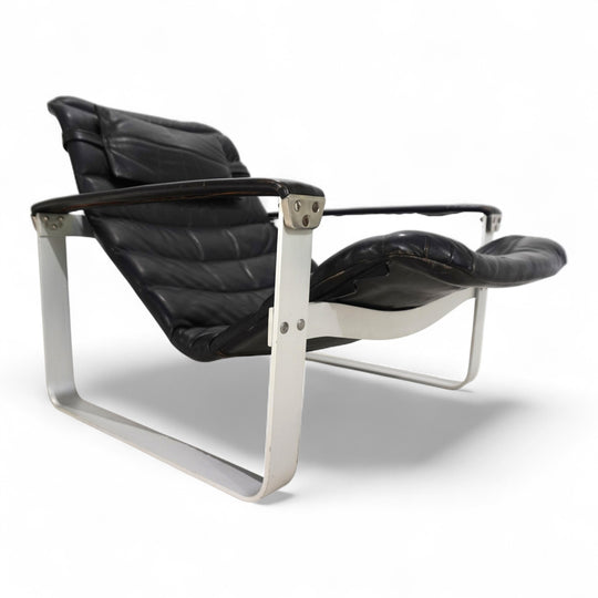 Asko Pulkka Leder Loungesessel von Ilmari Lappalainen, 1960