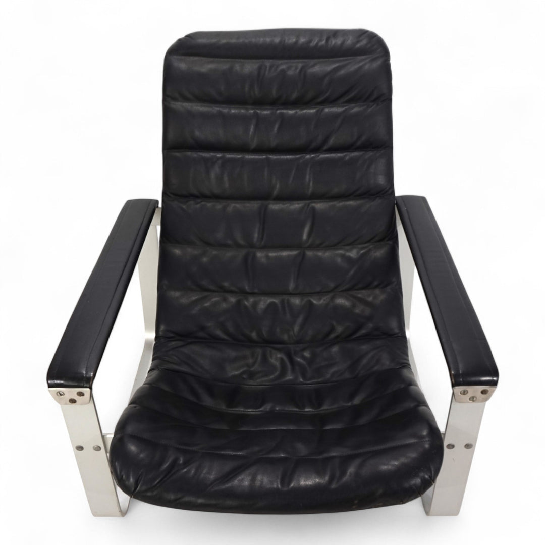 Asko Pulkka Leder Loungesessel von Ilmari Lappalainen, 1960
