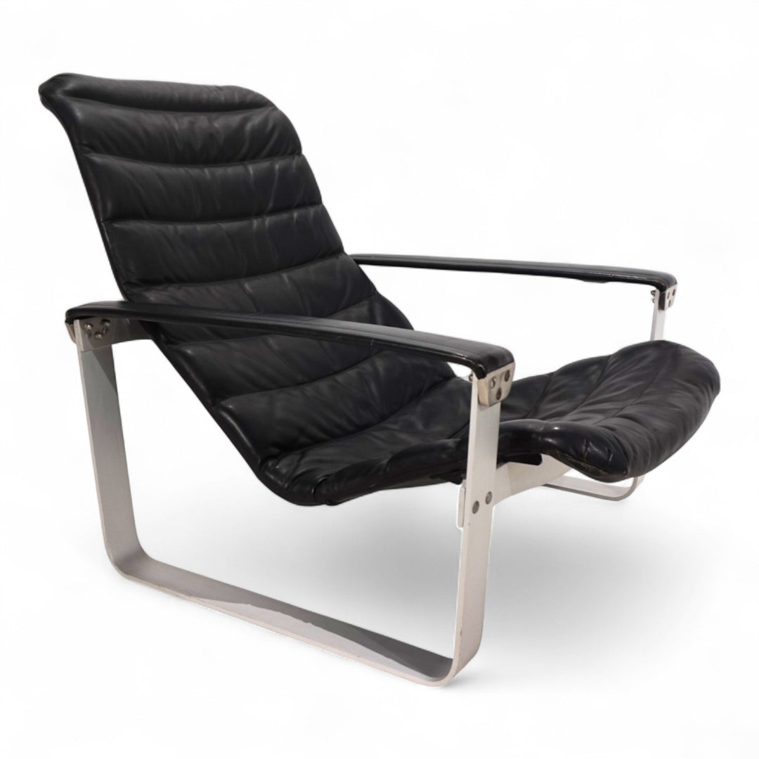 Asko Pulkka Leder Loungesessel von Ilmari Lappalainen, 1960