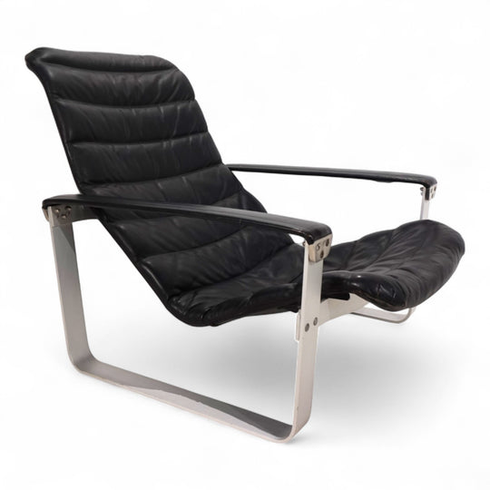 Asko Pulkka Leder Loungesessel von Ilmari Lappalainen, 1960