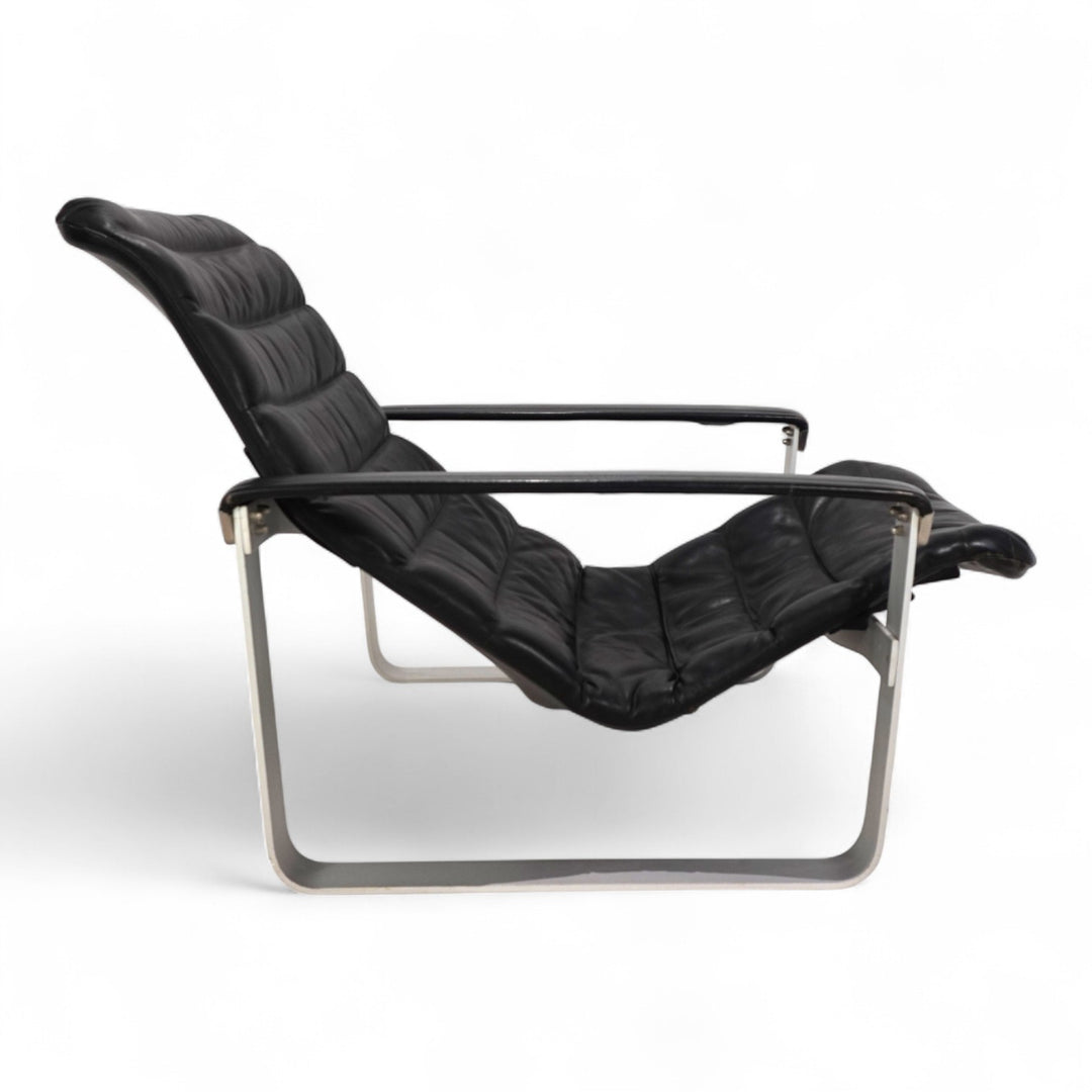 Asko Pulkka Leder Loungesessel von Ilmari Lappalainen, 1960