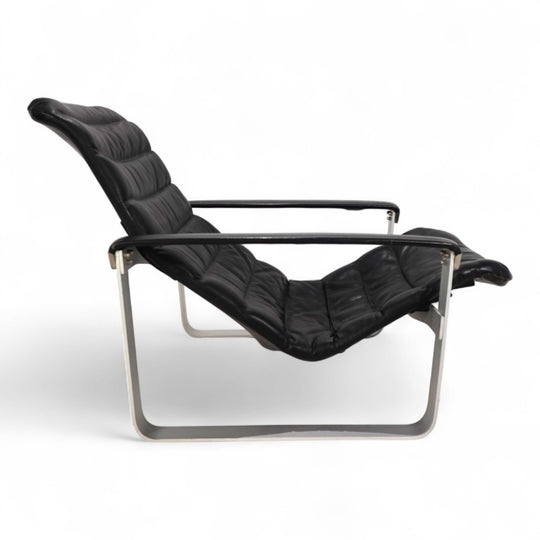 Asko Pulkka Leder Loungesessel von Ilmari Lappalainen, 1960