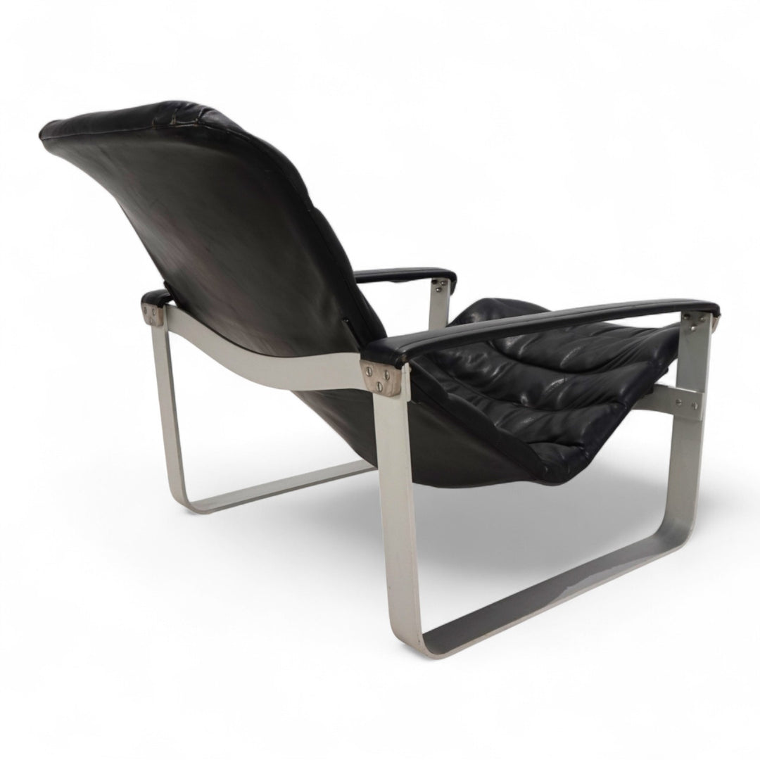 Asko Pulkka Leder Loungesessel von Ilmari Lappalainen, 1960