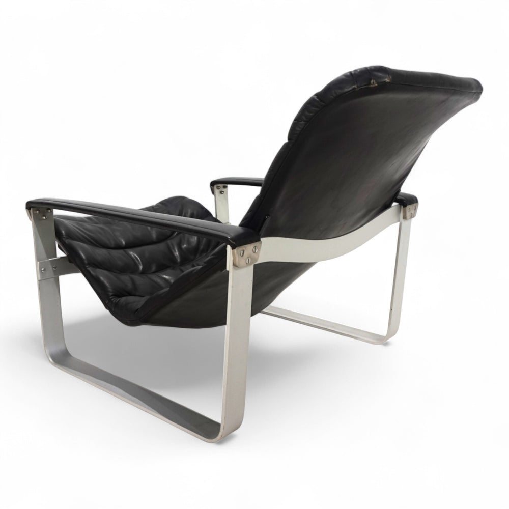 Asko Pulkka Leder Loungesessel von Ilmari Lappalainen, 1960