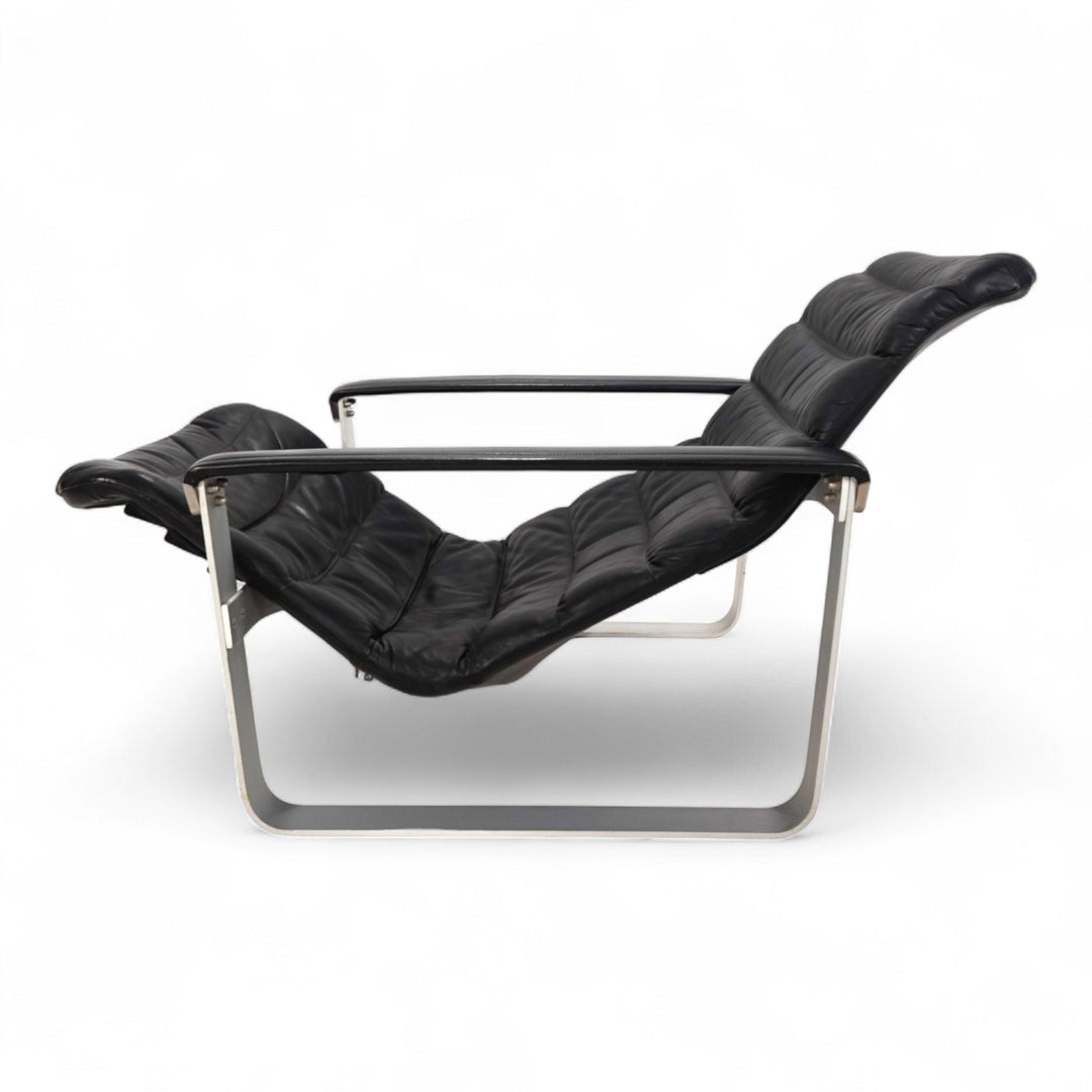 Asko Pulkka Leder Loungesessel von Ilmari Lappalainen, 1960