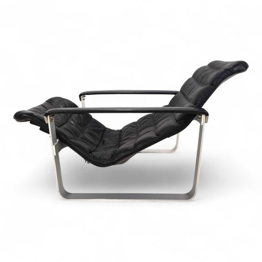 Asko Pulkka Leder Loungesessel von Ilmari Lappalainen, 1960