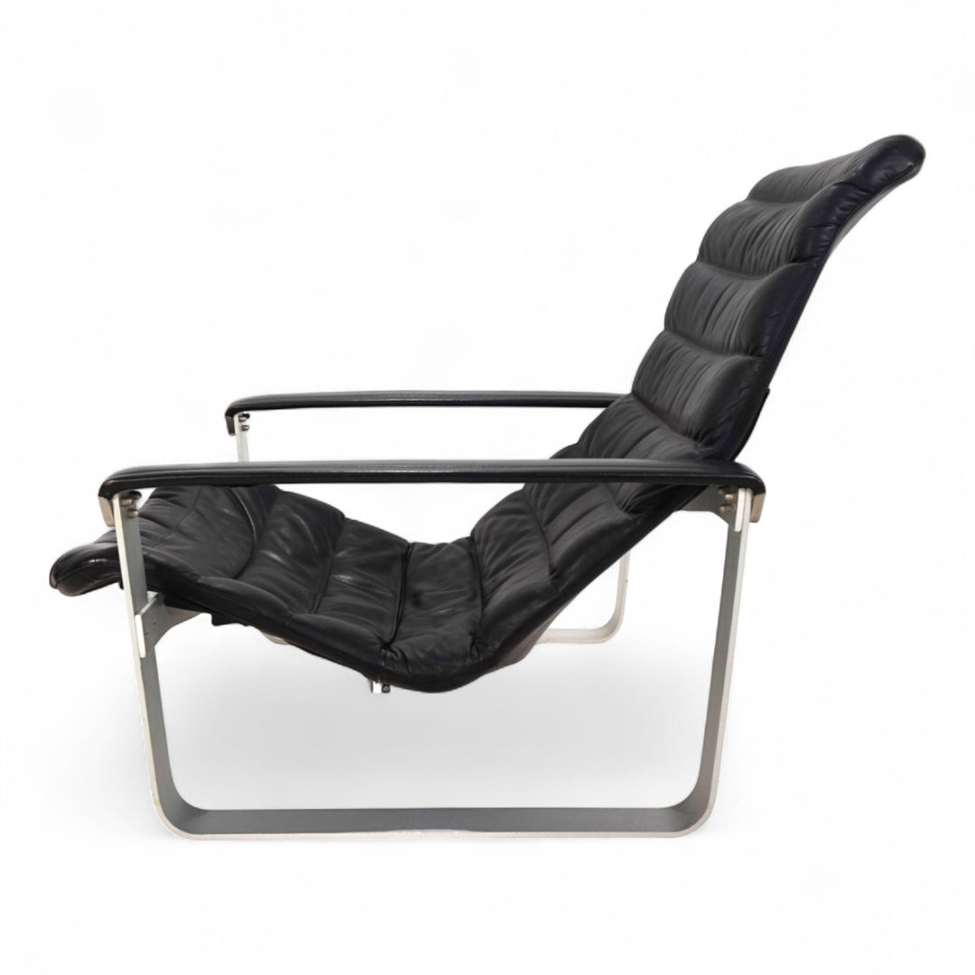 Asko Pulkka Leder Loungesessel von Ilmari Lappalainen, 1960