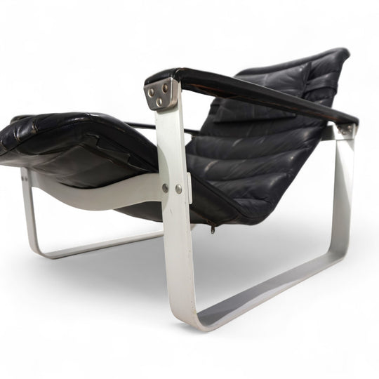 Asko Pulkka Leder Loungesessel von Ilmari Lappalainen, 1960