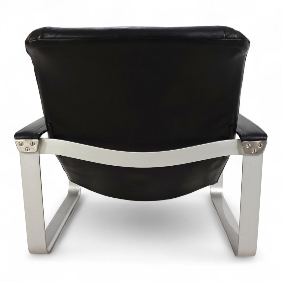 Asko Pulkka Leder Loungesessel von Ilmari Lappalainen, 1960