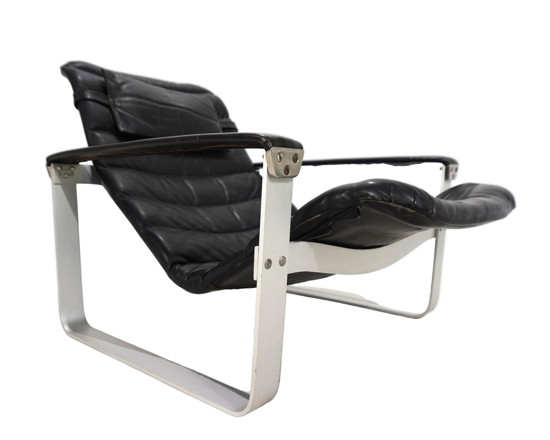 Vintage Lederloungesessel im skandinavischen Mid Century Modern Stil