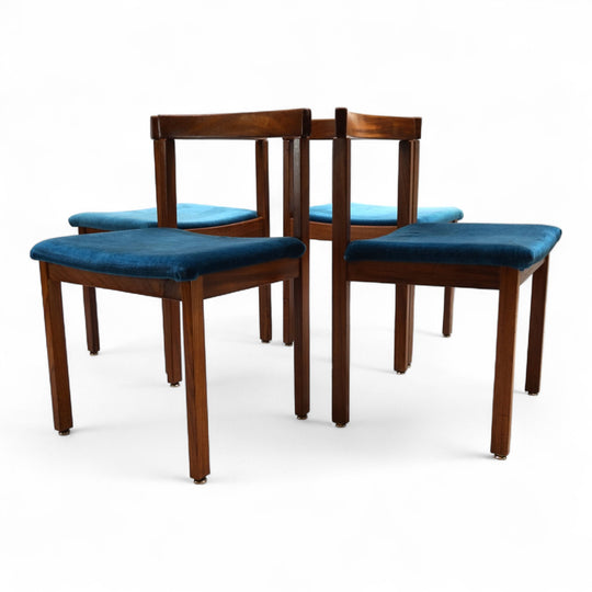 Asko Finland 4er Set Tectonia Esszimmerstühle von Jussi Peippo, 1960