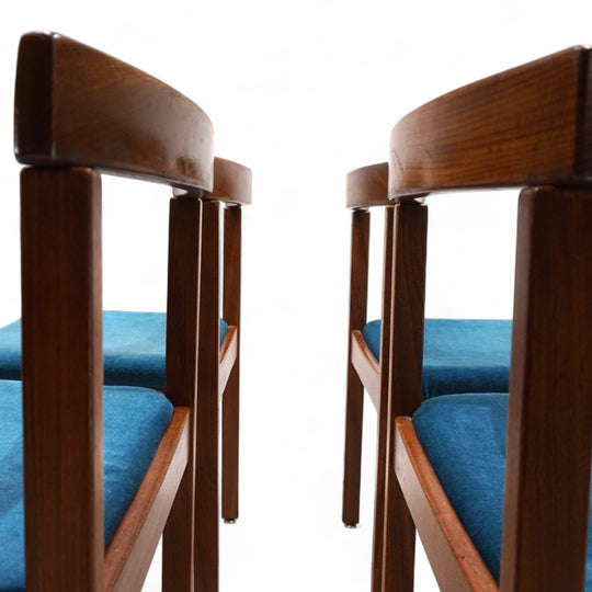 Asko Finland 4er Set Tectonia Esszimmerstühle von Jussi Peippo, 1960