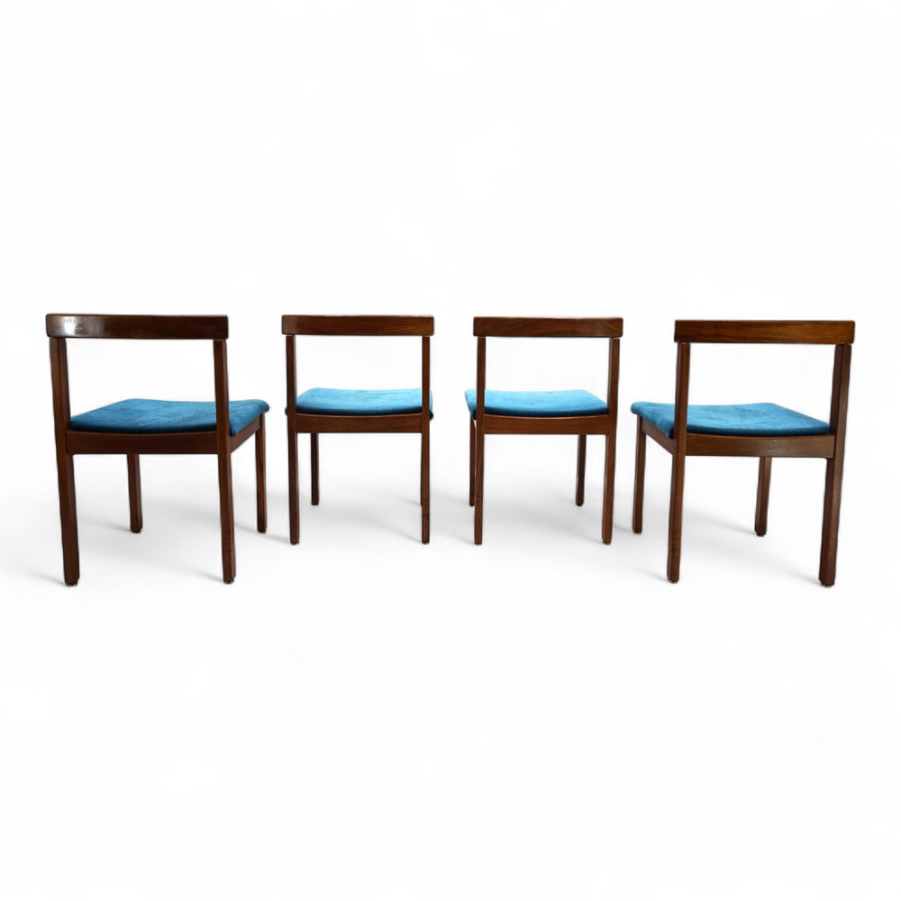 Asko Finland 4er Set Tectonia Esszimmerstühle von Jussi Peippo, 1960