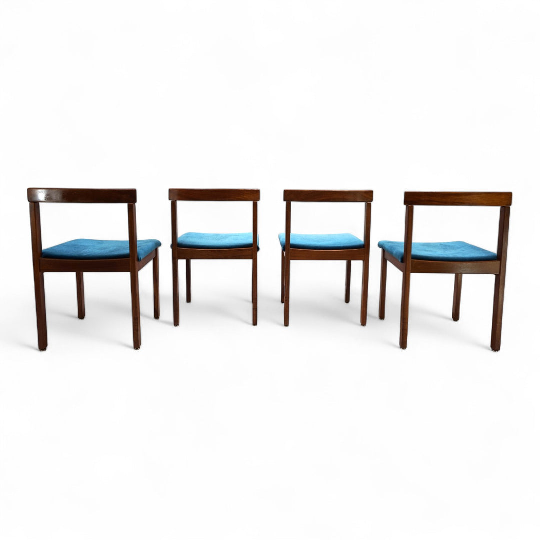 Asko Finland 4er Set Tectonia Esszimmerstühle von Jussi Peippo, 1960