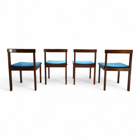 Asko Finland 4er Set Tectonia Esszimmerstühle von Jussi Peippo, 1960