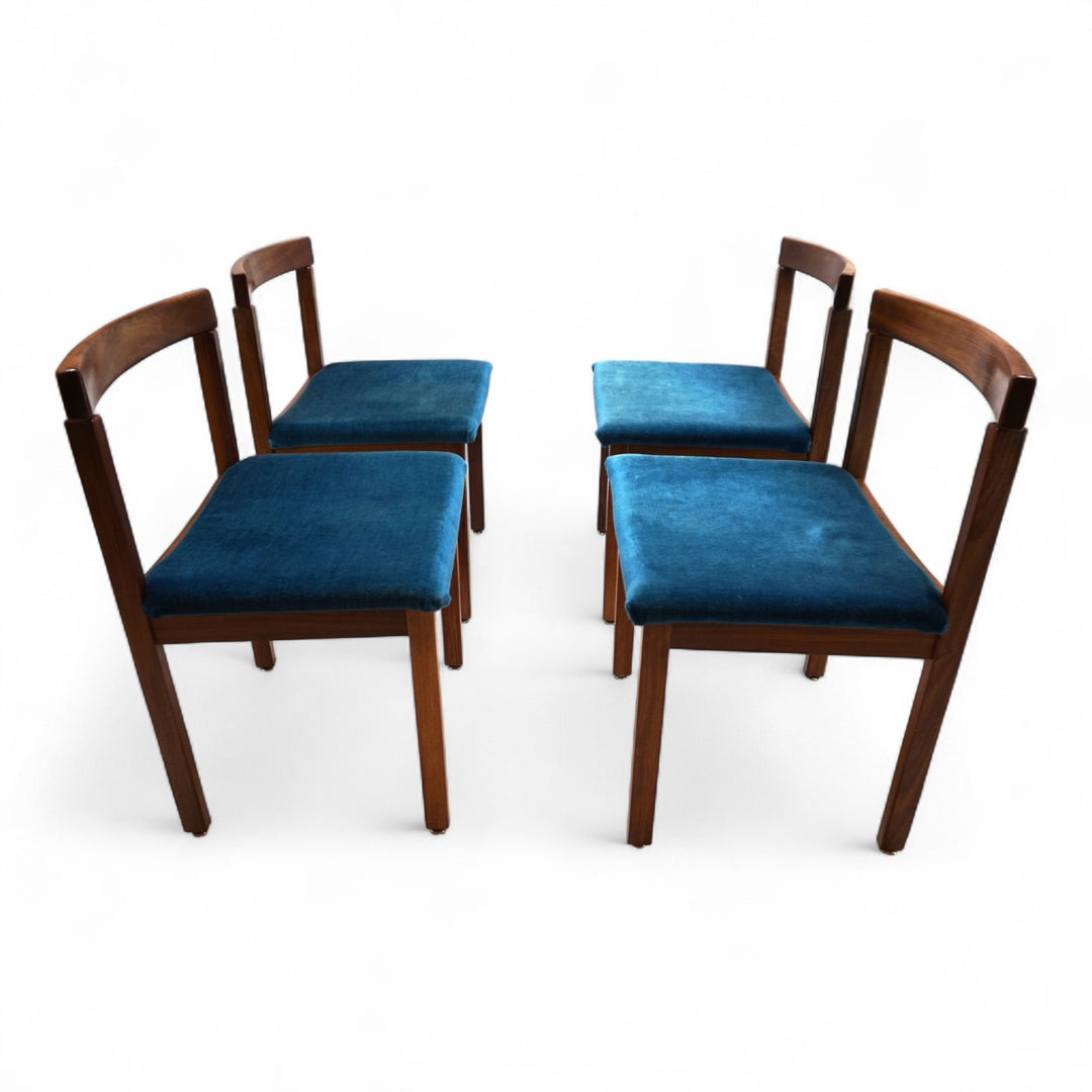 Asko Finland 4er Set Tectonia Esszimmerstühle von Jussi Peippo, 1960