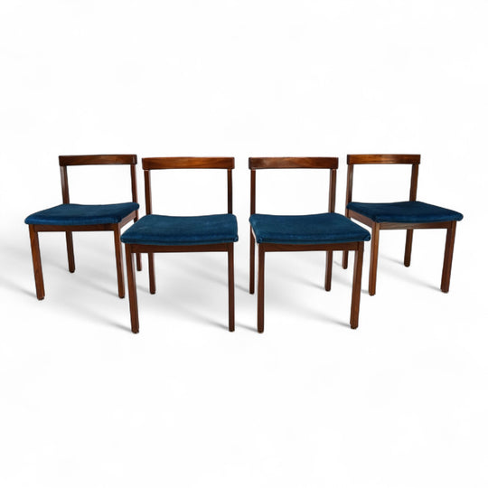 Asko Finland 4er Set Tectonia Esszimmerstühle von Jussi Peippo, 1960