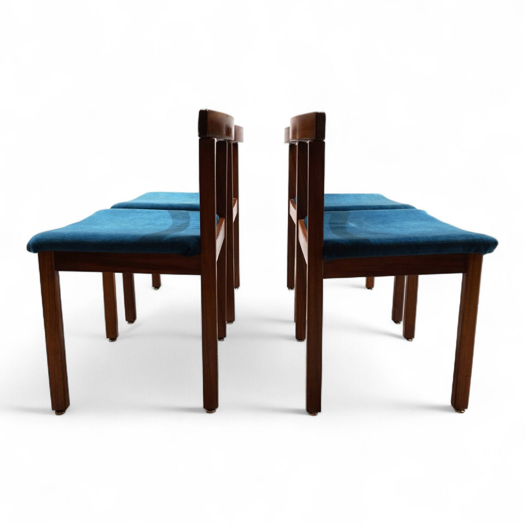 Asko Finland 4er Set Tectonia Esszimmerstühle von Jussi Peippo, 1960