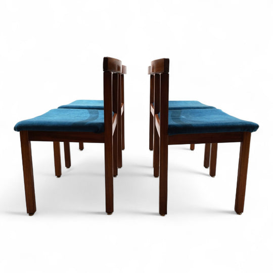 Asko Finland 4er Set Tectonia Esszimmerstühle von Jussi Peippo, 1960