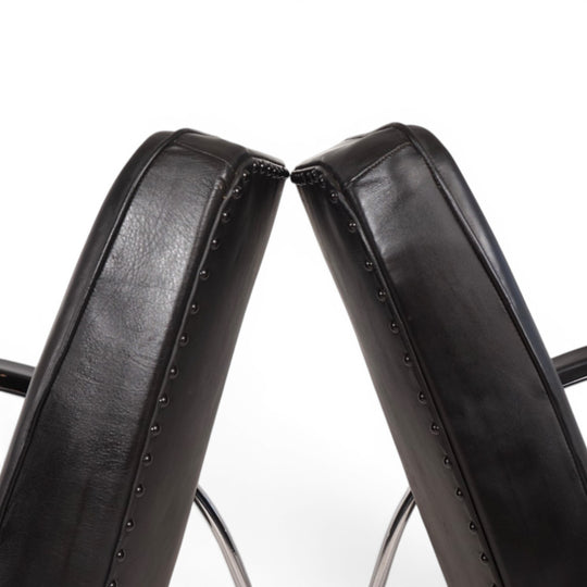 2er Set Bauhaus Streamline Leder Stahlrohrsessel, 1930