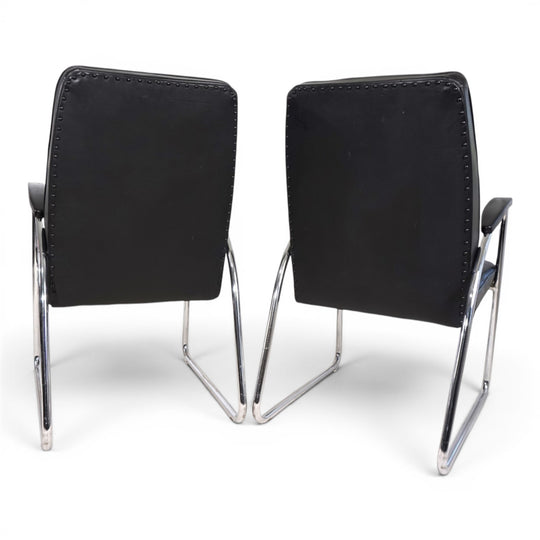 2er Set Bauhaus Streamline Leder Stahlrohrsessel, 1930