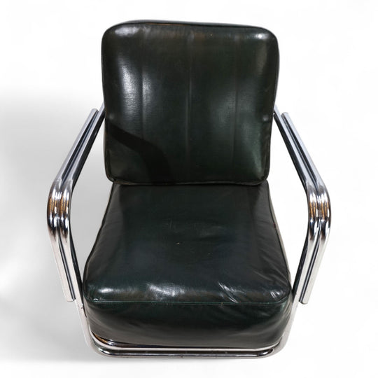 Art Deco Stahlrohr Sessel im Stil Gilbert Rhode Troy Sunshade, 1930