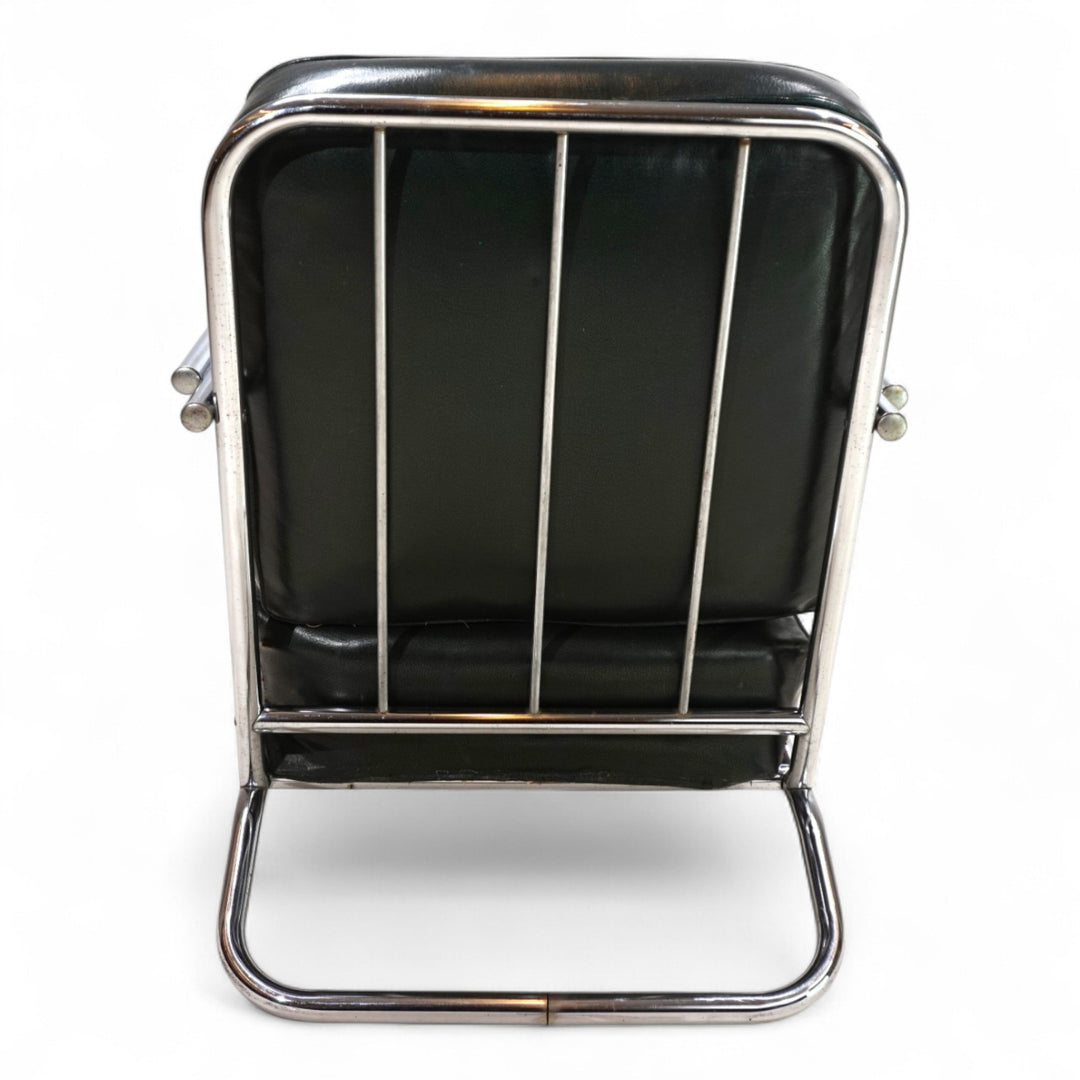 Art Deco Stahlrohr Sessel im Stil Gilbert Rhode Troy Sunshade, 1930